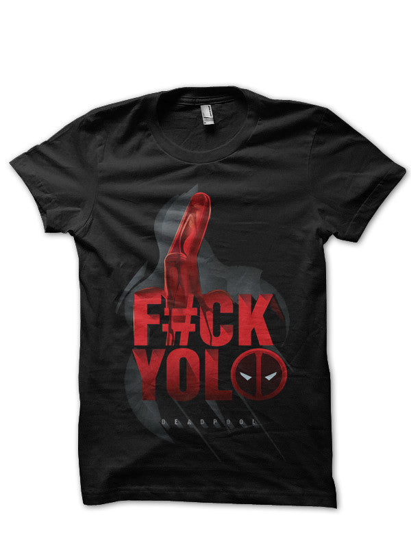 Fuck Yolo Deadpool Black T-Shirt
