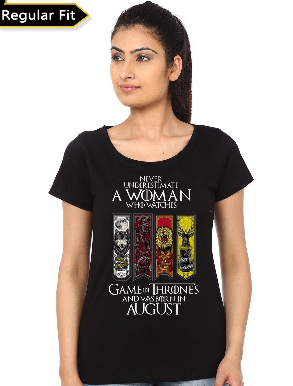Never Underestimate A Woman Who Watches Game Of Thrones Black T-Shirt