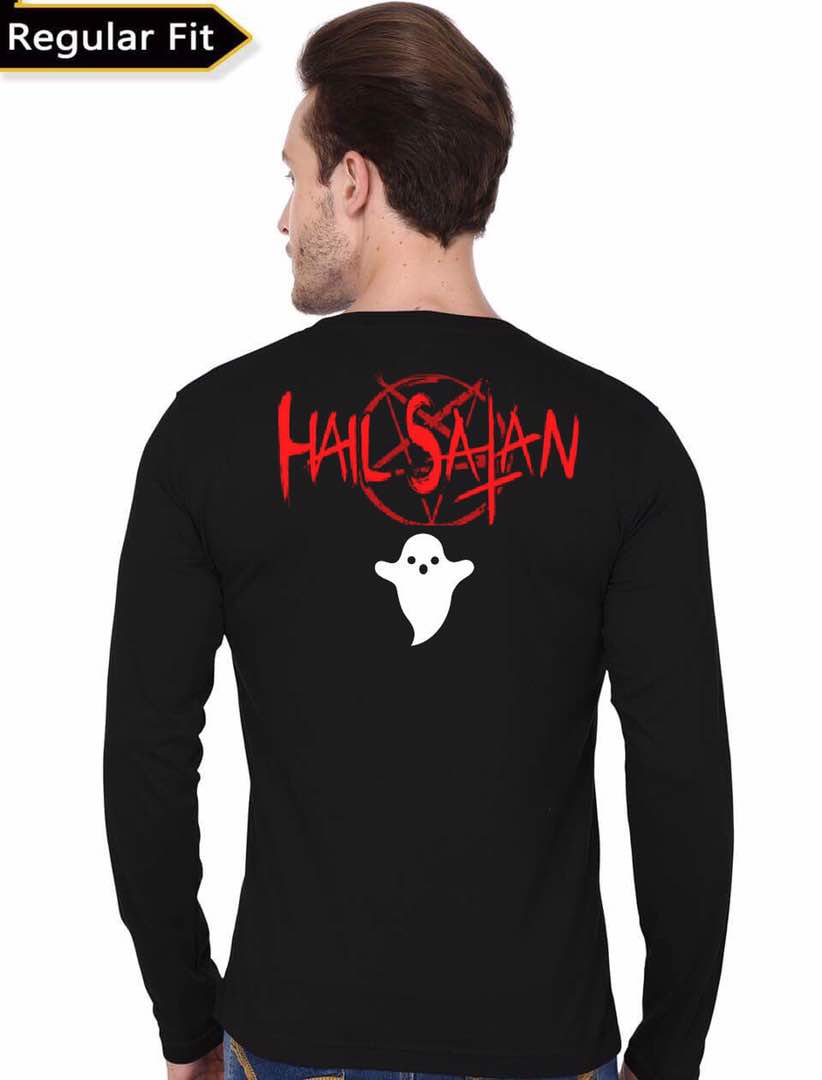 Hail Satan Metal Cover Black T-Shirt