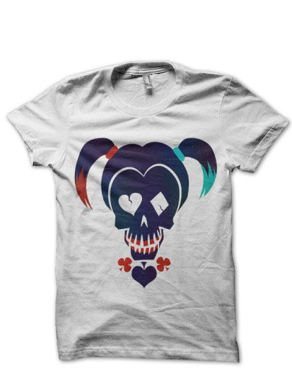 Harley Skull Suicide Squad White T-Shirt