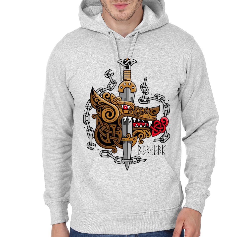 Viking Metal – Celtic Dragon and Sword Grey Hoodie
