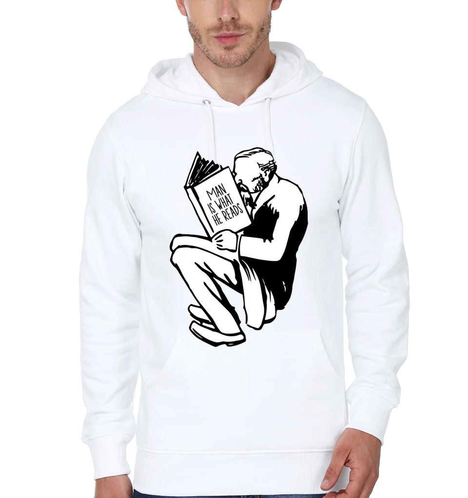 Man Is What He Reads’ Education For All White Hoodie