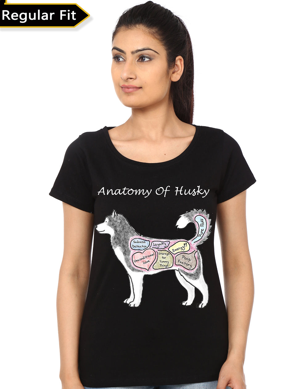 Anatomy Of Husky Girls Black T-shirt