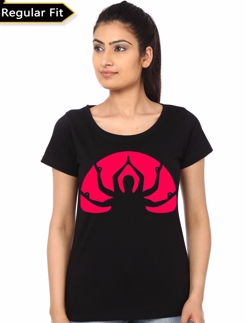 Off Set Yoga Black Girl’s T-Shirt