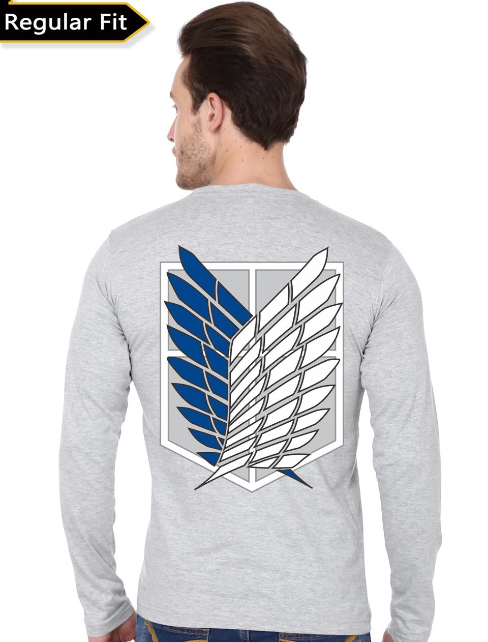 Attack On Titan Grey Full Sleeve T-Shirt