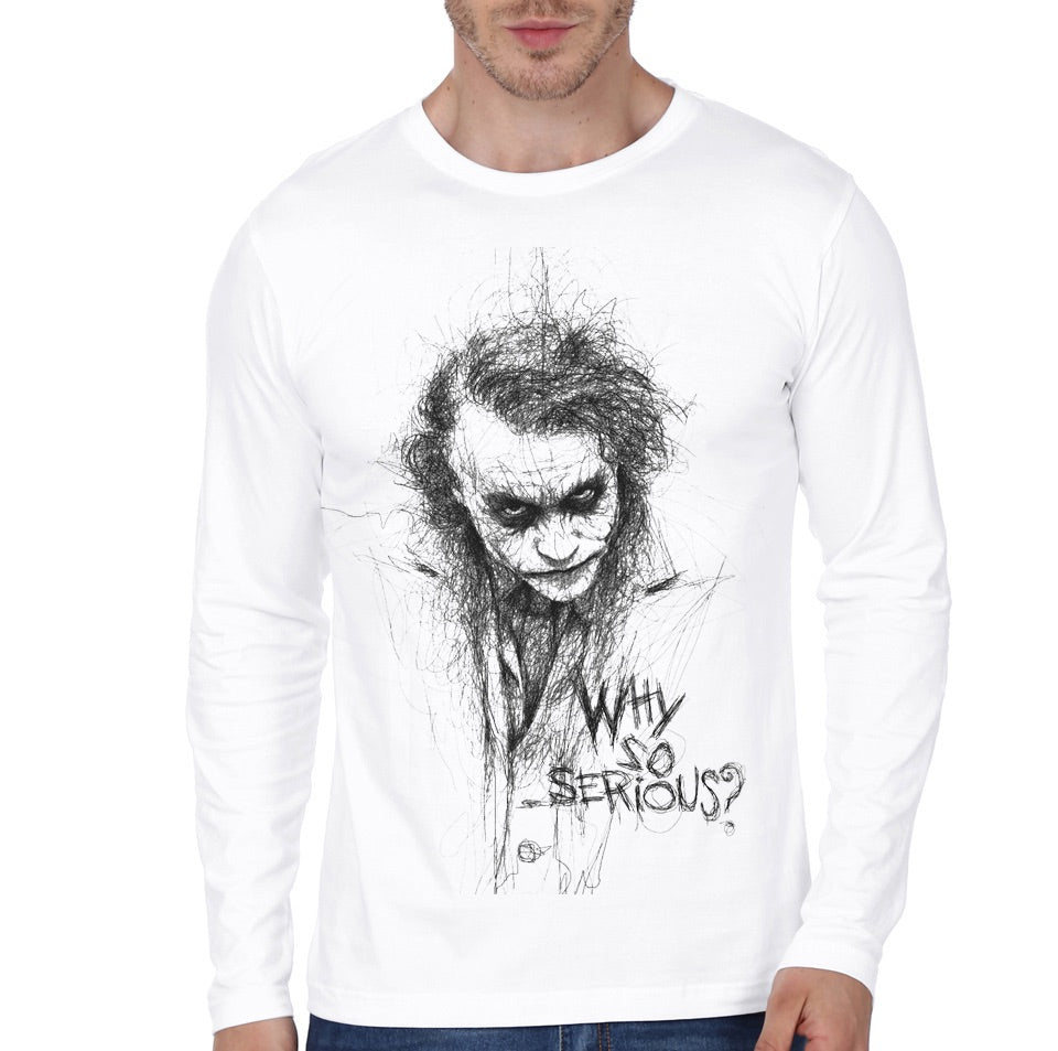 Why So Serious Joker White Full Sleeve Tee