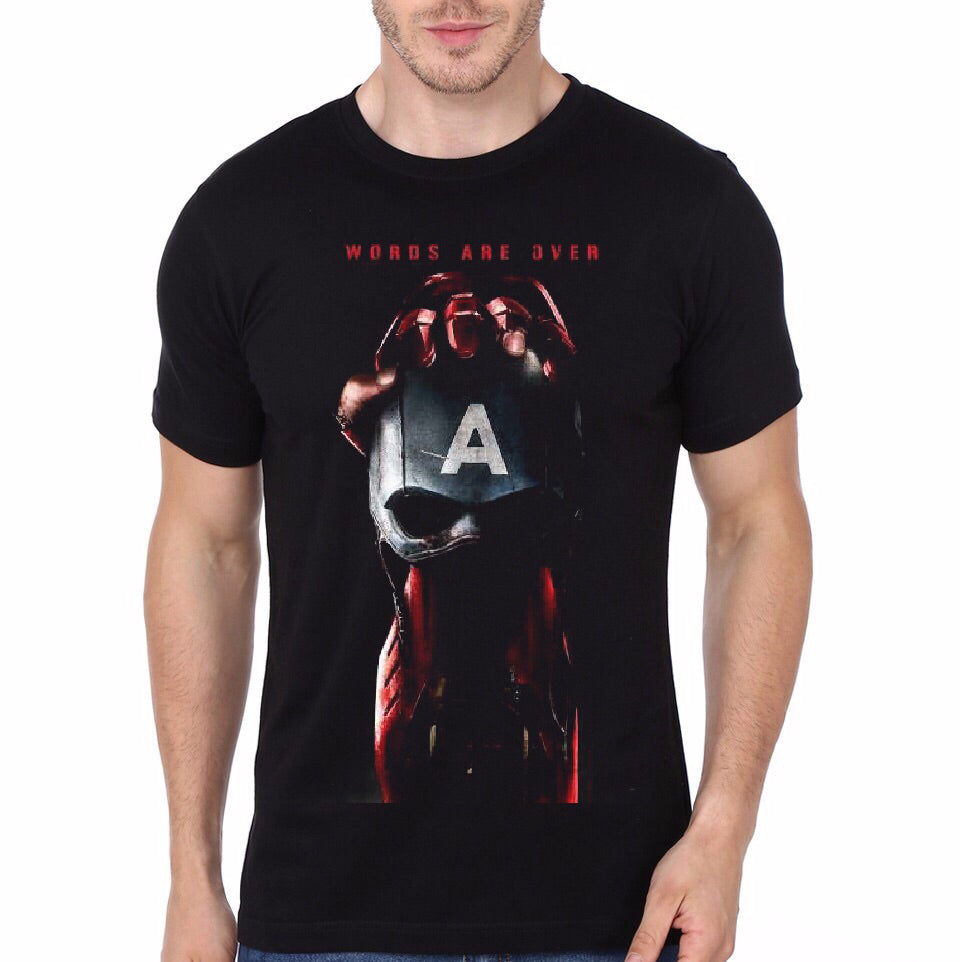 Words Are Over Navy Blue T-Shirt