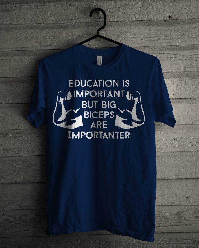 Big Muscles Navy Blue Tee