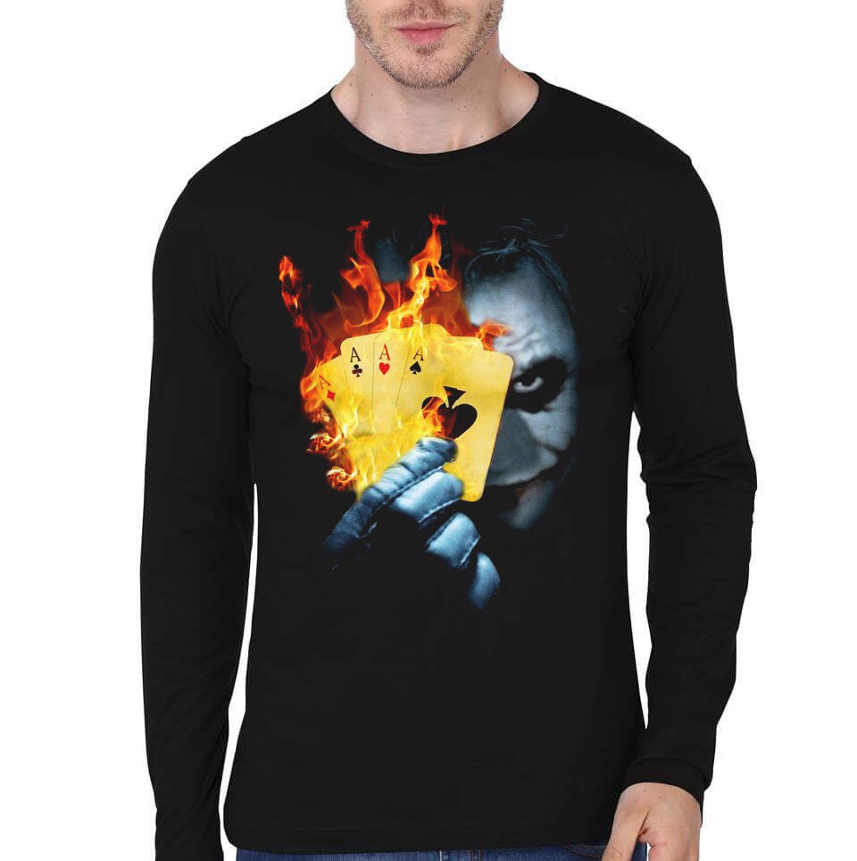 Joker’s Burning Aces Black Full Sleeve T-Shirt