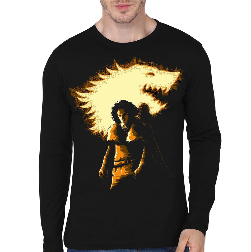 Jon Snow Black Full Sleeve Tee