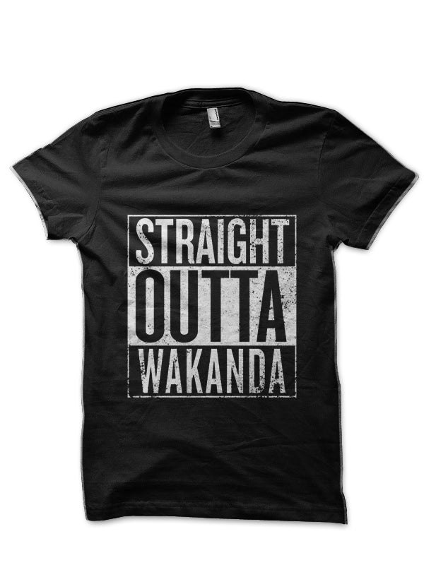 Straight Outta Wakanda Black T-Shirt