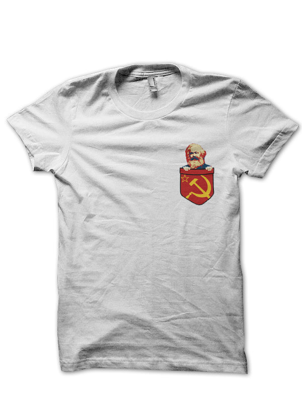 Karl Marx Communism Chest Pocket T-Shirt
