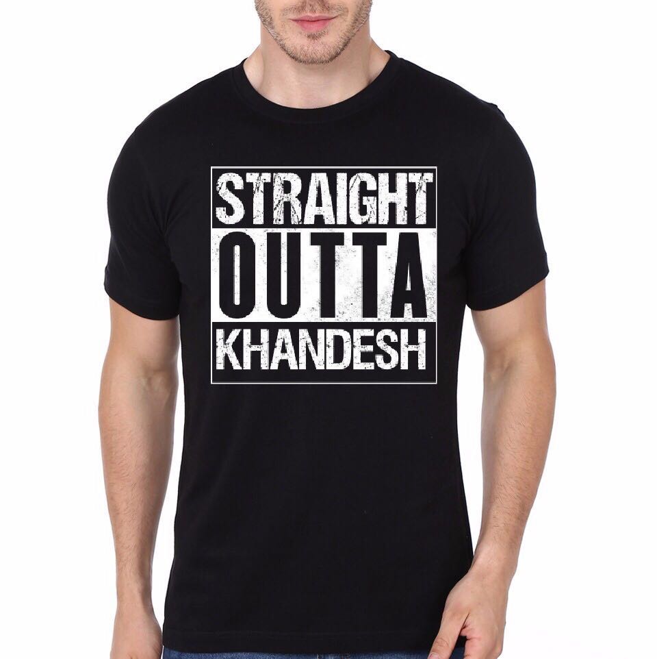 Straight Outta Khandesh Black T-Shirt