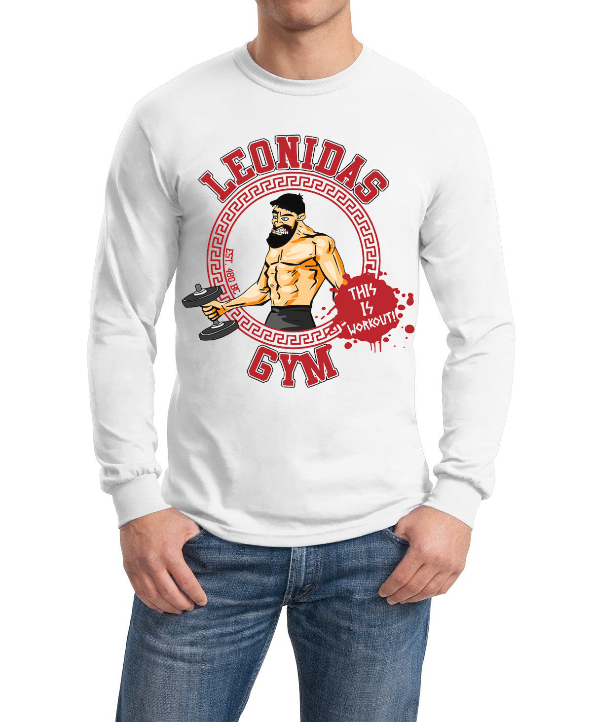 Leonidas Sparta White Tee (Full Sleeves Available)