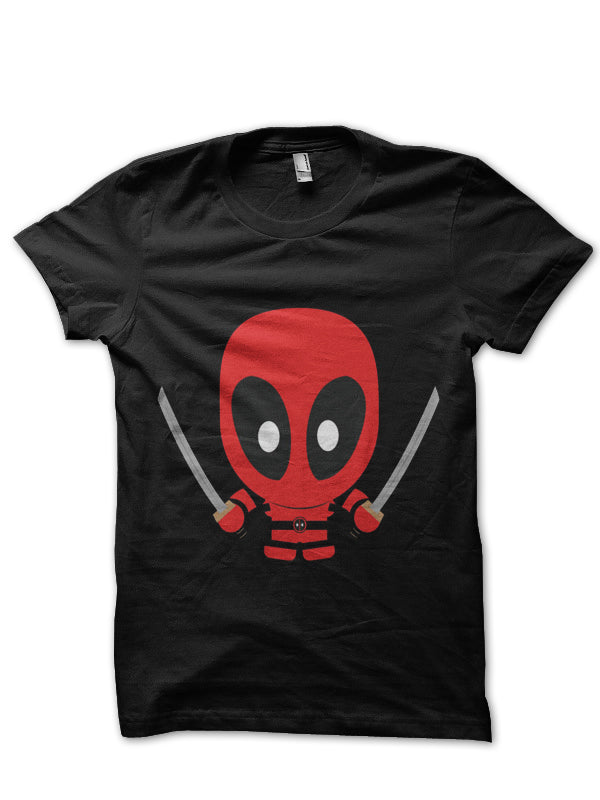 Little Deadpool Black Tee