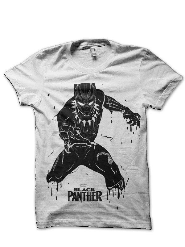 Black Panther White T-Shirt