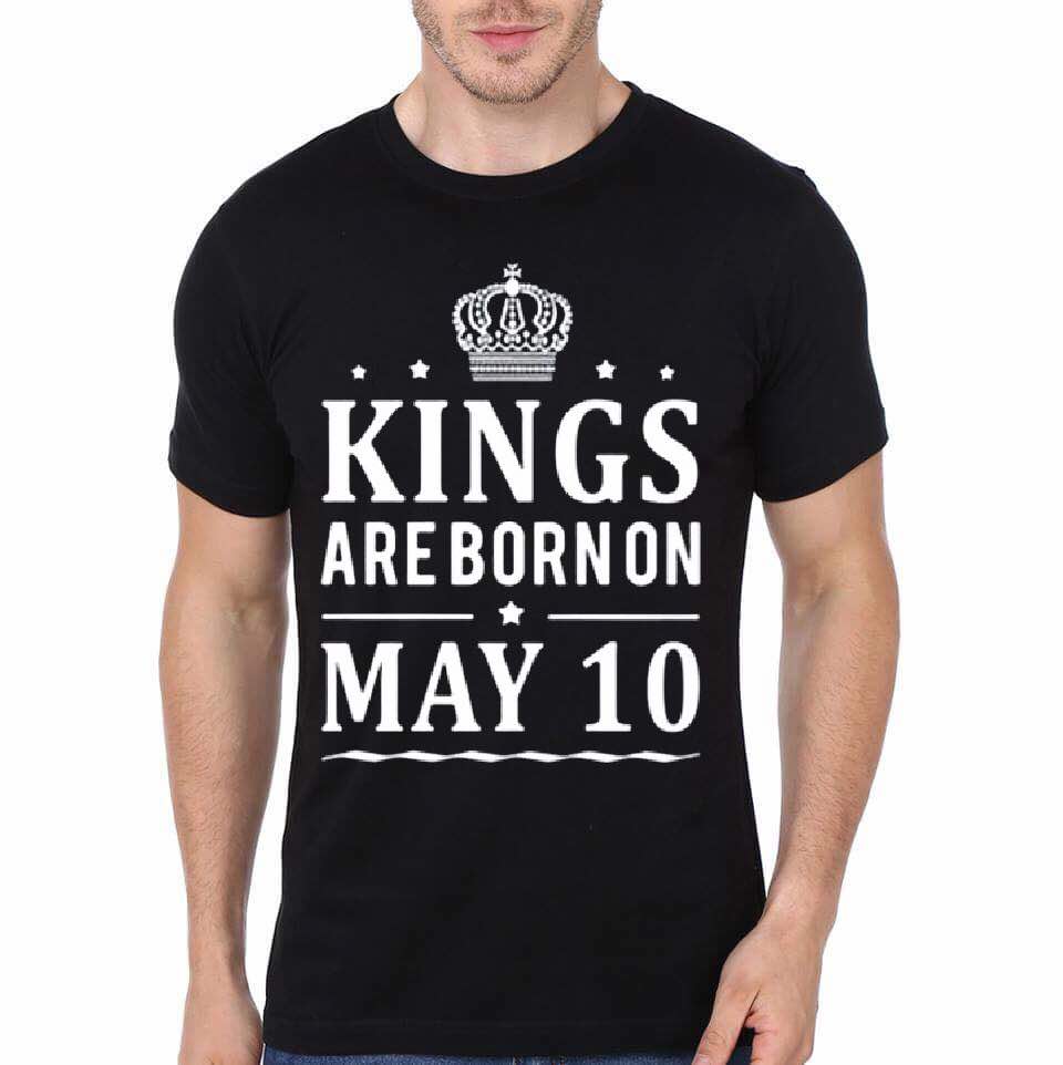 Kings Are Born On May 10 Black T-Shirt