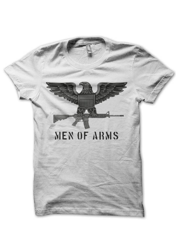 Men of Arms Militia Half Sleeve White T-Shirt
