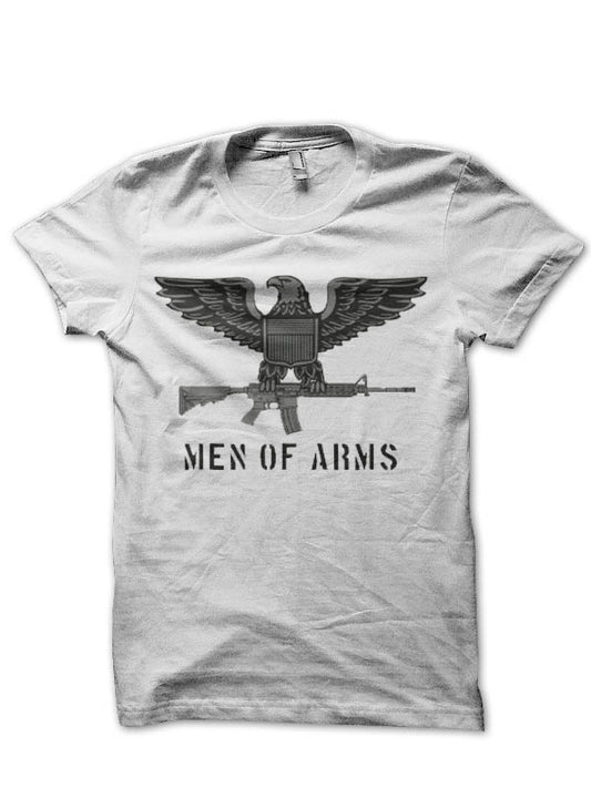 Men of Arms Militia Half Sleeve White T-Shirt