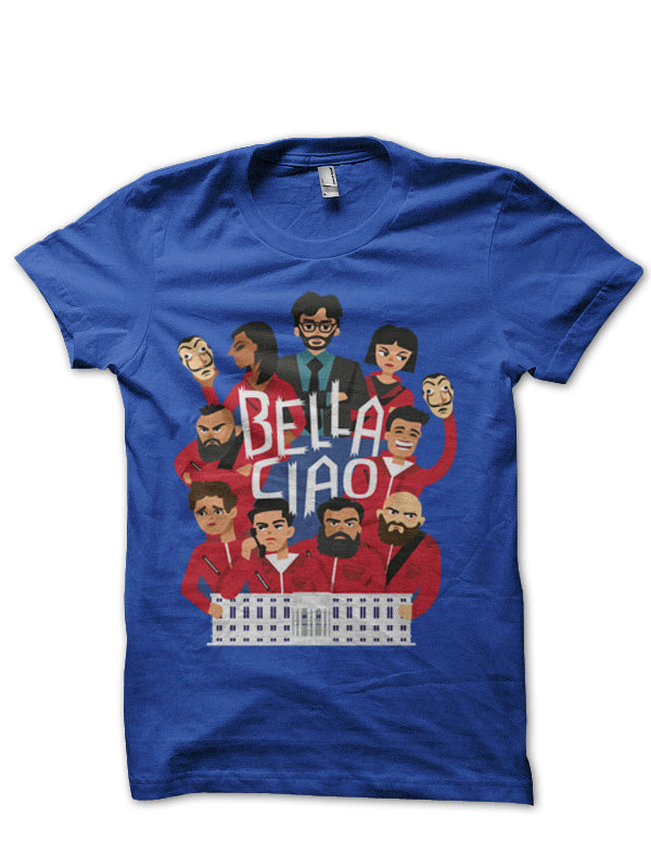 Bella Ciao Half Sleeve Royal Blue T-Shirt