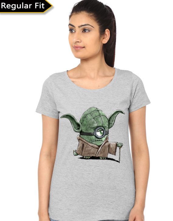 Minion Yoda Girl’s Grey T-Shirt