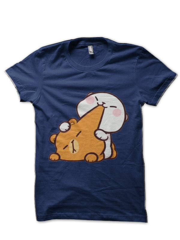 Peach And Goma Half Sleeve T-Shirt