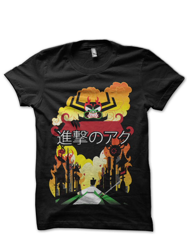 Attack on Aku Samurai Jack Black T-Shirt