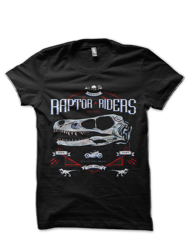 Jurassic Riders-Modern Family Black T-Shirt