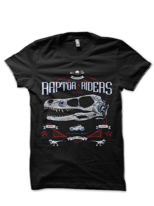 Jurassic Riders-Modern Family Black T-Shirt