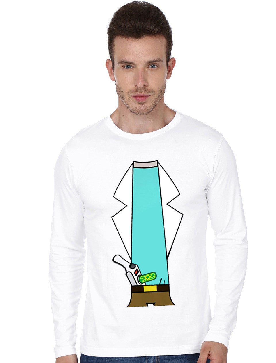 Rick Body White Full Sleeve T-Shirt