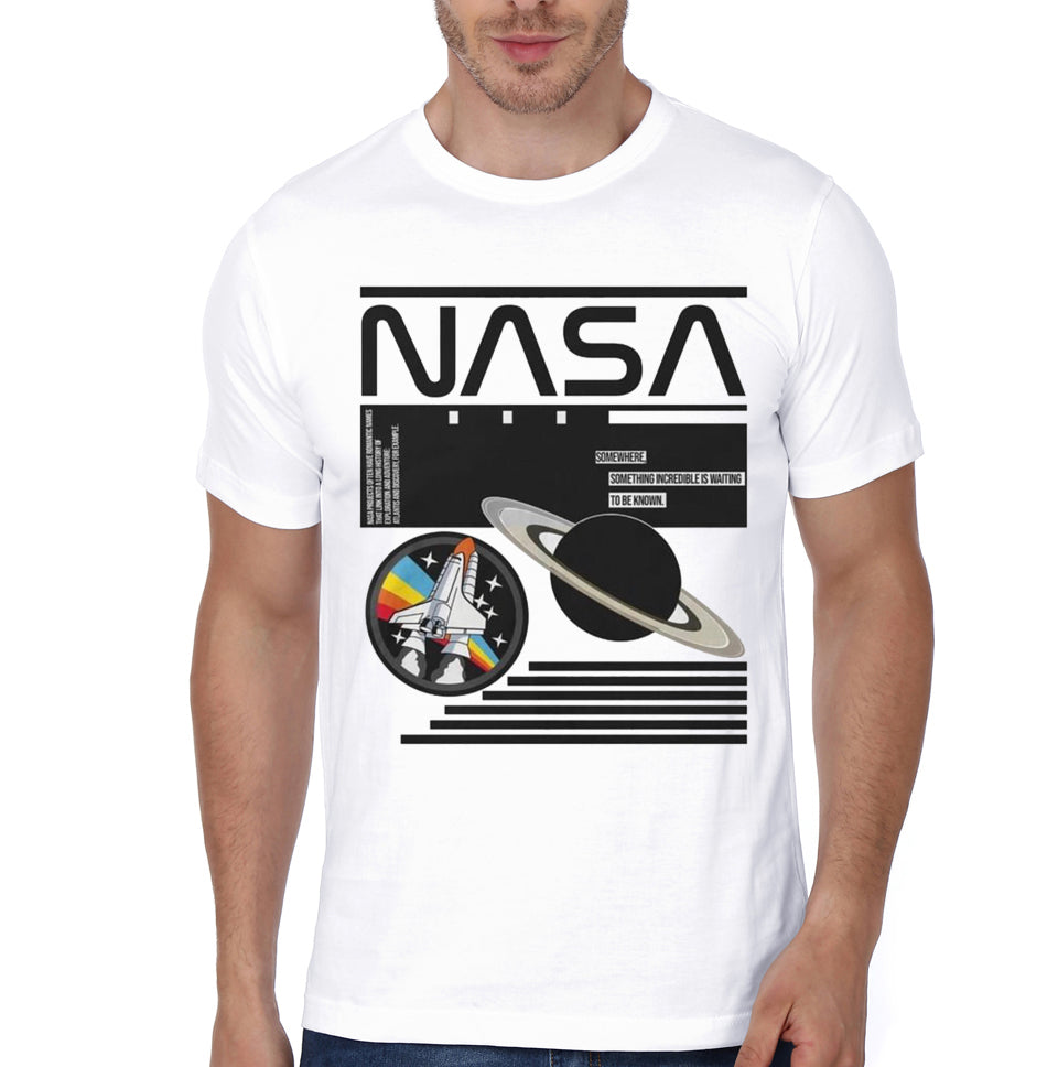 Lobe Wolf Never Stops White Half Sleeve T-Shirt
