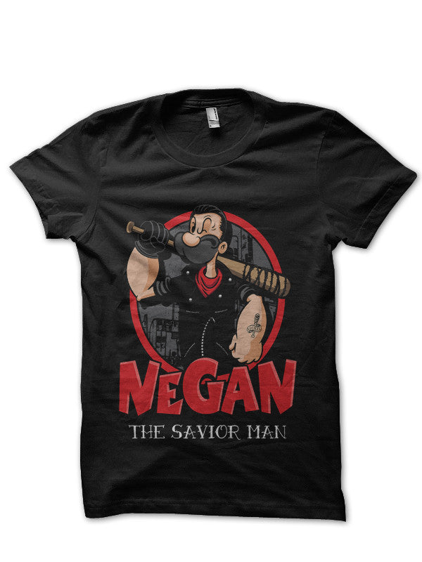 “Negan The Savior Man Old” Black T-Shirt