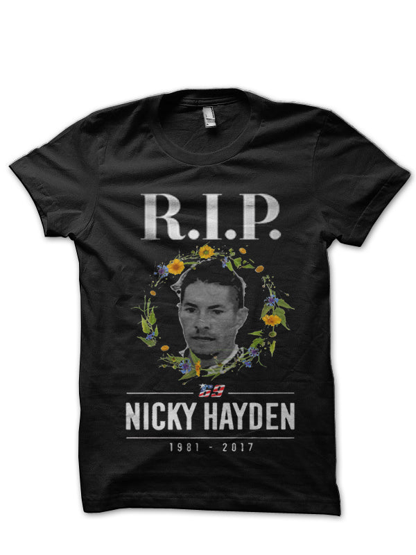 “Valentino Rossi Tribute To Nicky Hayden” Black T-Shirt