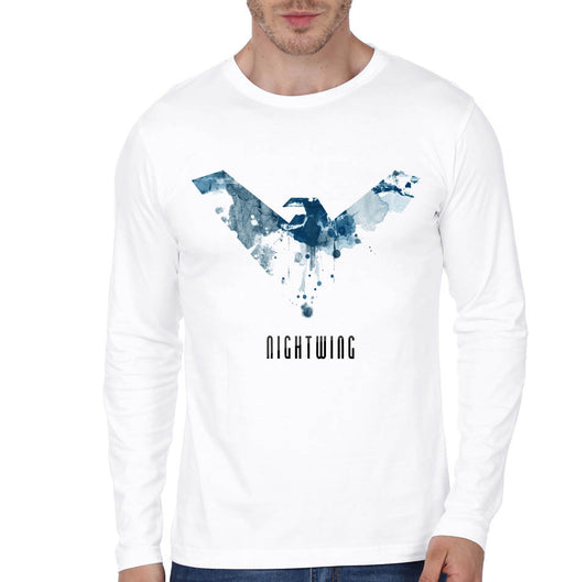 Nightwing White Full Sleeve T-Shirt