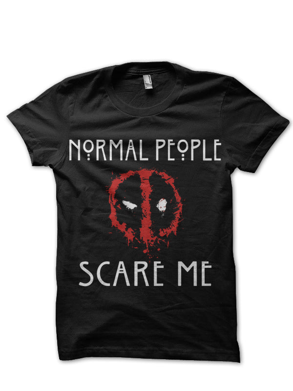 Normal People Scare Me Deadpool Black Full Sleeve T-Shirt