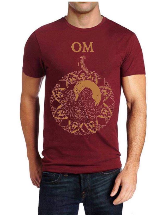 Om Maroon Half Sleeve T-Shirt