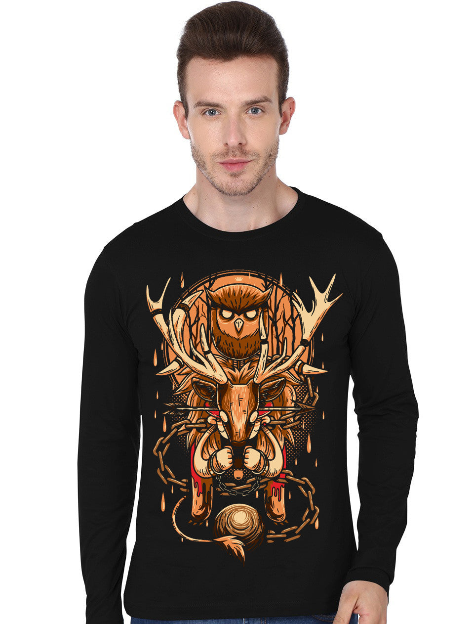 Be Owlsome Black Full Sleeve T-Shirt