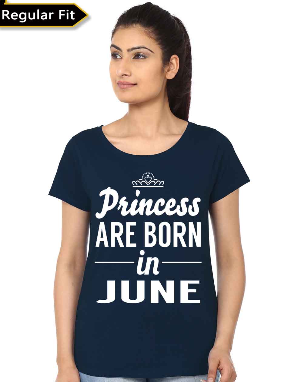 Princess Are Born In June Black T-Shirt
