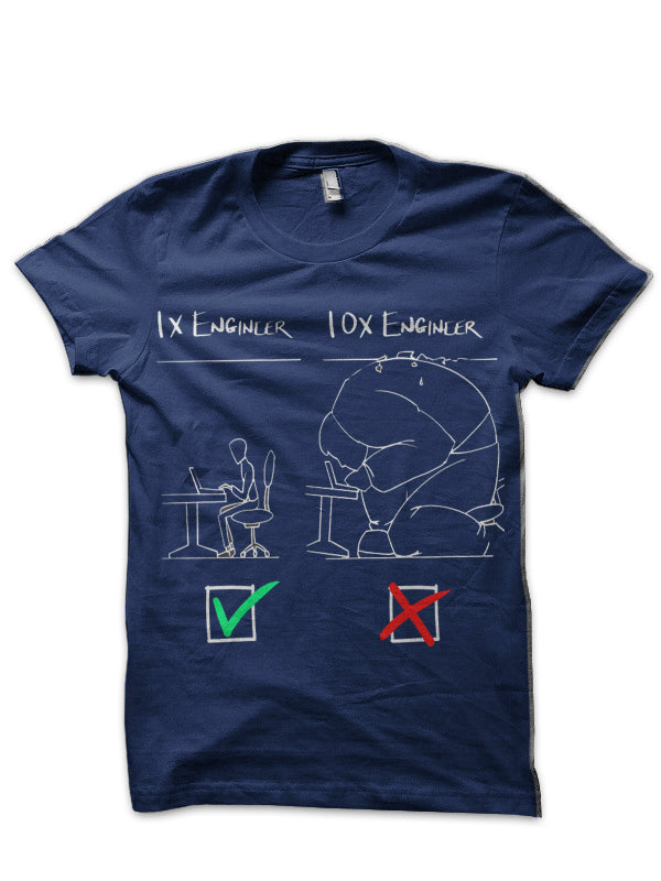 1x vs 10x Engineers-Programming T-Shirt