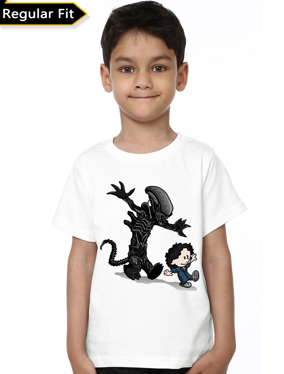 The Alien & Kid White Tee