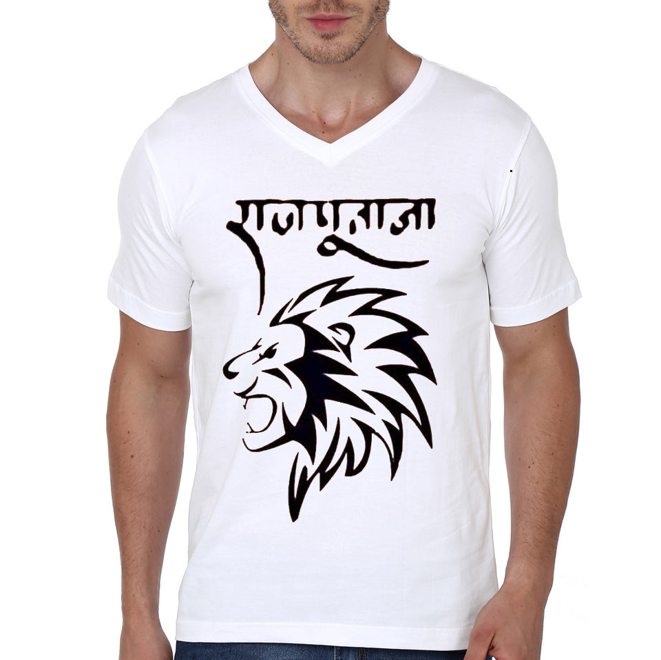 Rajputana White V-Neck T-Shirt