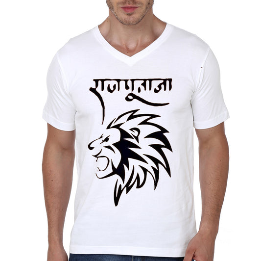 Rajputana White V-Neck T-Shirt