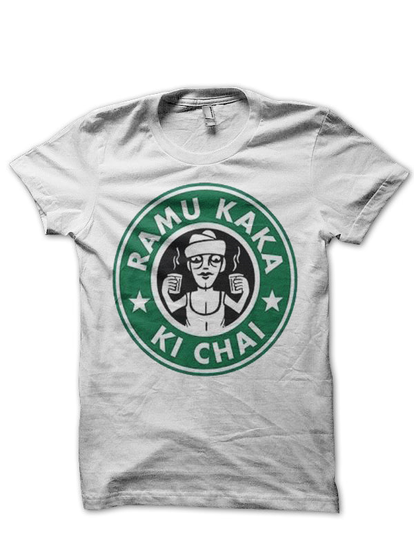 Ramu Kaka Ki Chai Starbucks White T-Shirt