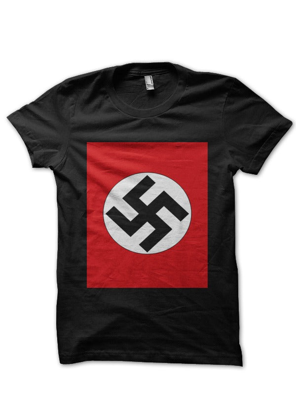 Red Swastika Black T-Shirt