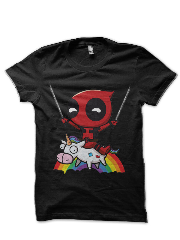 Riding A Unicorn Black T-Shirt