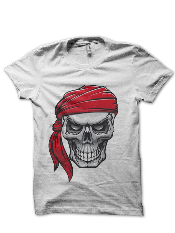 Danger Pirate Skull In Bandane T-Shirt