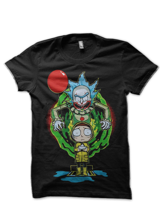 Scary It Pennywise Rick Black T-Shirt