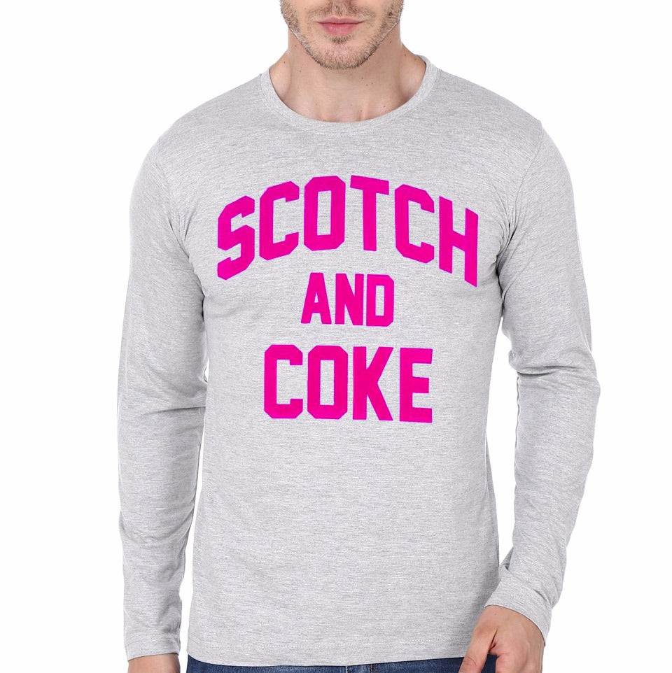 Scotch And Coke Grey Full Sleeve T-Shirt
