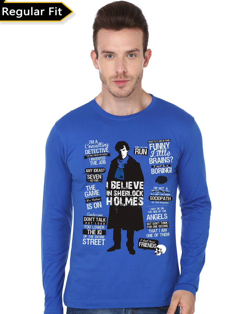Sherlock Holmes Blue Full Sleeve T-Shirt