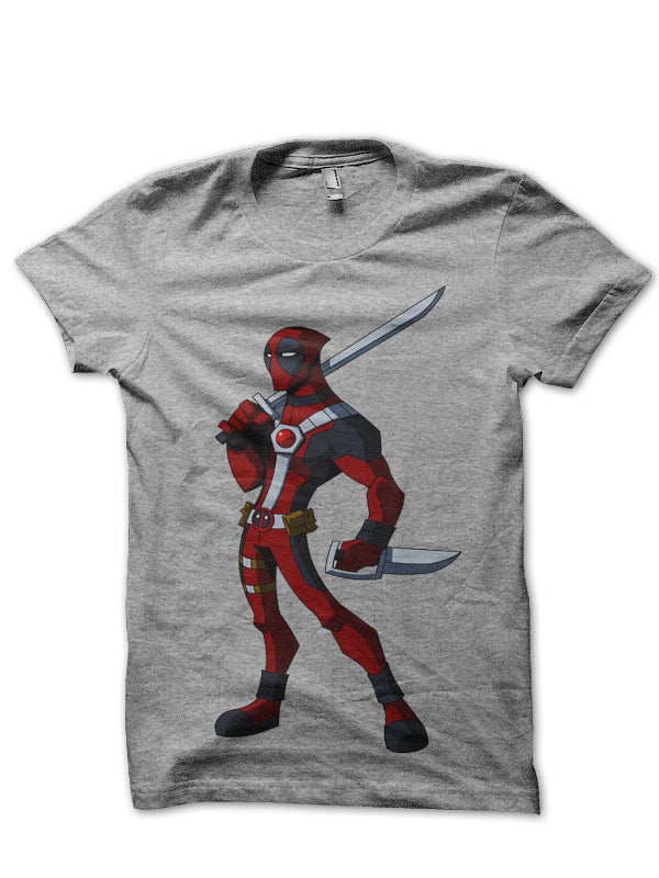 Skinny Deadpool Light Blue Tee (Yellow & Grey Available)